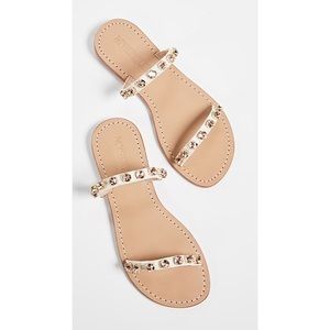 NIB Mystique Twill Crystal 2 Strap Flat Sandal 8